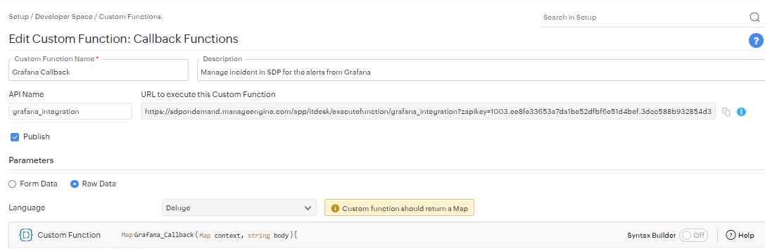 Setup Grafana Extension