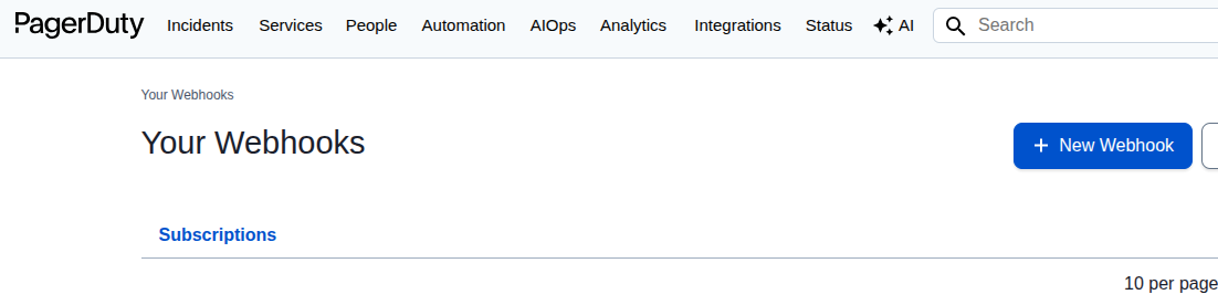 PD Webhook Config