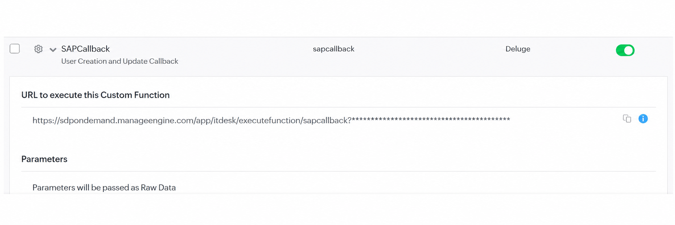 Callback URL in SDP