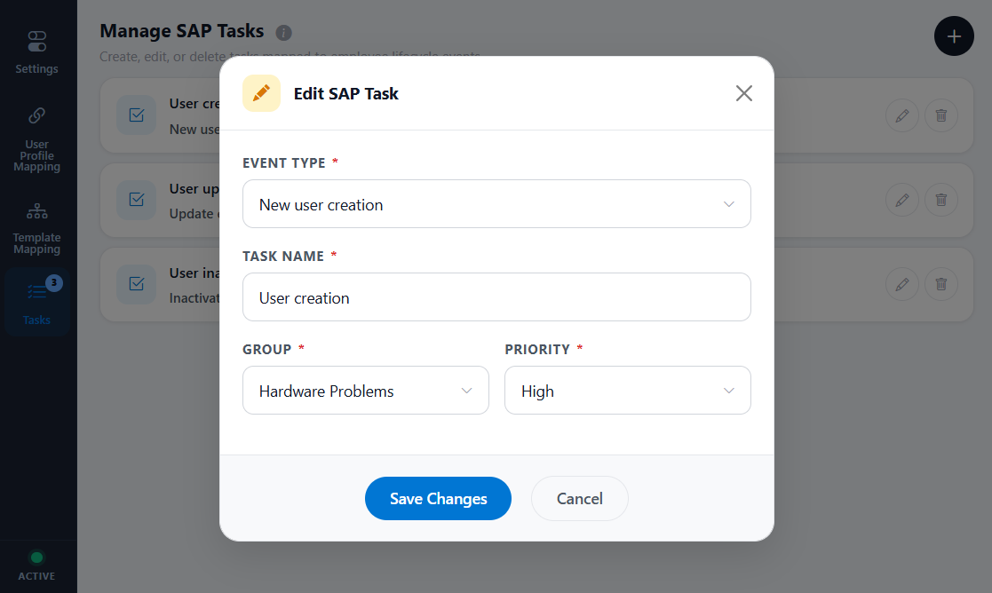 Edit task